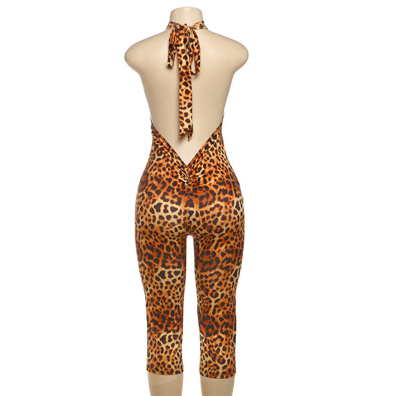 Leopard Capri Romper
