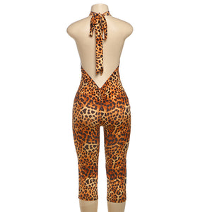 Leopard Capri Romper