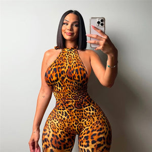Leopard Capri Romper