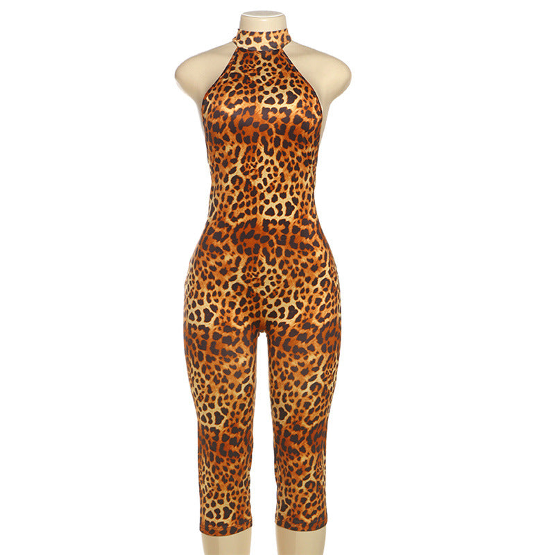 Leopard Capri Romper