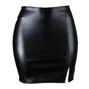 Split Leather Skirt